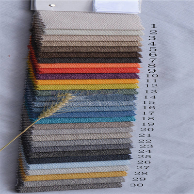 Düz Dokuma Boyalı Keten Kanepe Kumaşı % 100 Polyester Kalınlaştırılmış Düz Renk